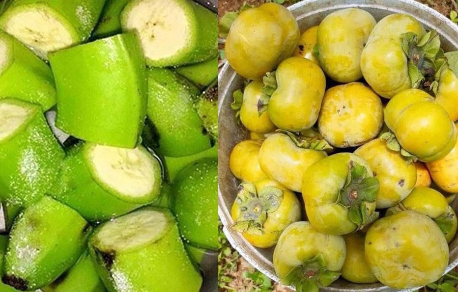 Quả hồng xanh và chuối xanh chứa tanin gây táo bón